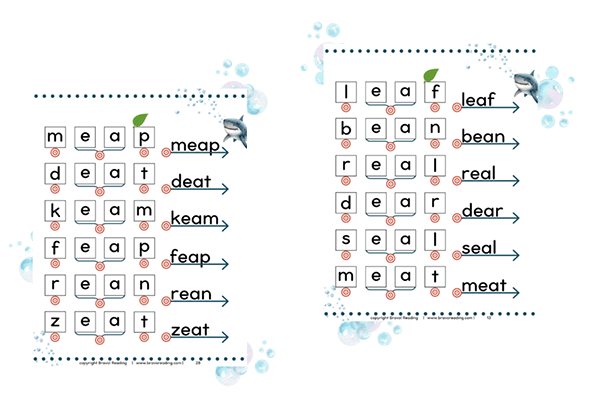 Two sample pages from Level 8 of the Bravo! Reading Program.