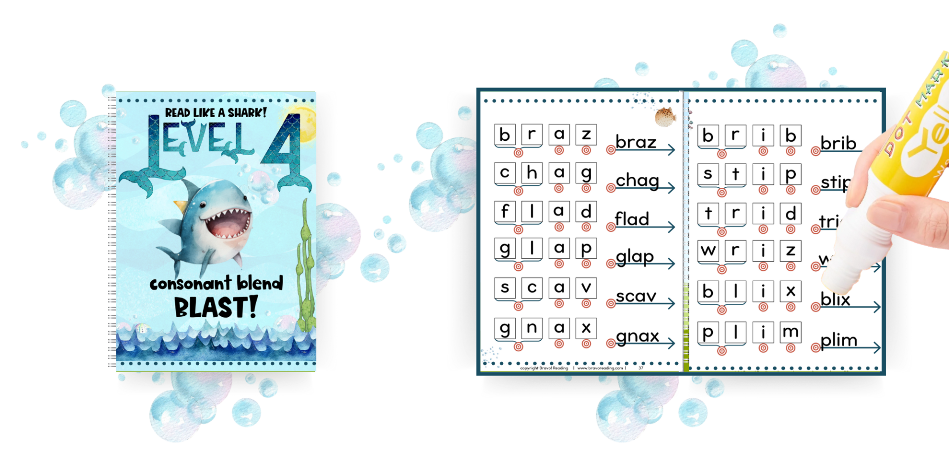 Level four of the Bravo! Bundle helps kids sound out words with consonant blends.