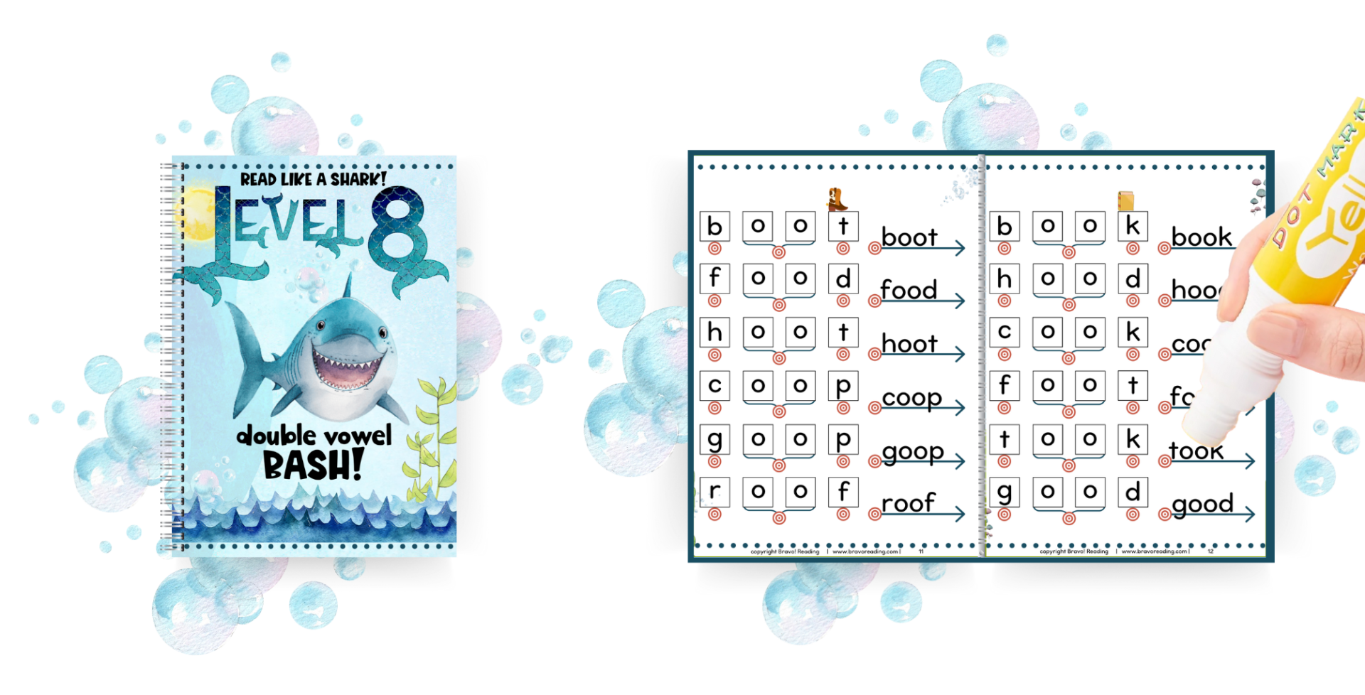 The Bravo! Bundle shows kids with dyslexia how to sound out words with double vowels.