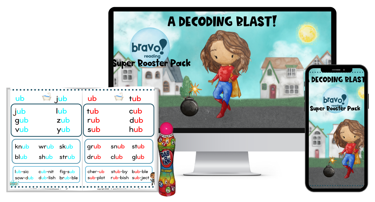 One of Bravo! Reading's dyslexia reading programs is the Bravo! Super Booster Pack.