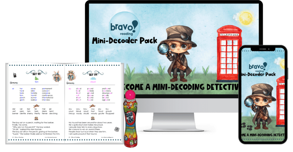 The Bravo! Mini-Decoder Pack is a free resource that helps kids with dyslexia sound out words quickly.