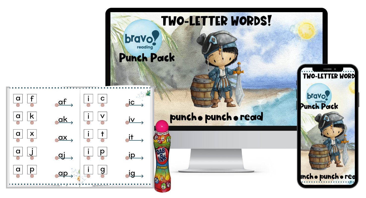 The Bravo! Punch Pack is one of Bravo! Reading's free dyslexia resources. It starts the reading decoding foundation with large motor movements.