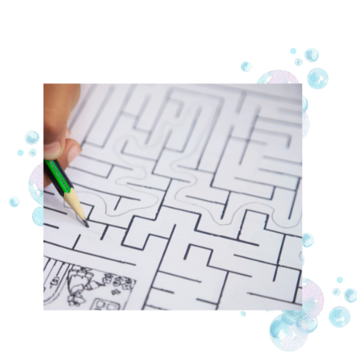 A picture of a maze, which is an excellent way to increase spatial visual skills.